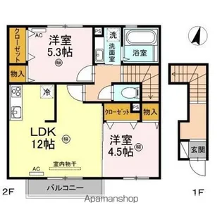 アイネヴェルトD棟【2階】の間取り
