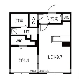 ブランシャールKAI(カイ)中島公園【4階】の間取り