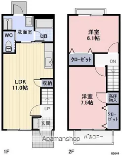 滋賀県長浜市八幡東町【テラスハウス】の間取り