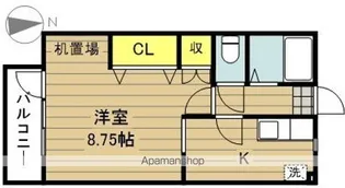 アインス【203号室】の間取り