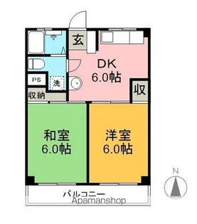 西川マンション【2階】の間取り