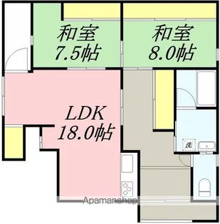 黒田アパート【1階号室】の間取り