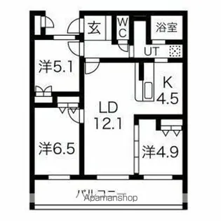 アクレール小笹南坂【2階】の間取り