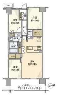 ルネ稲毛海岸グランマークス【9階】の間取り