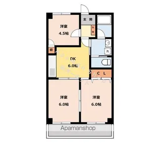 リンピア水主町【4階】の間取り
