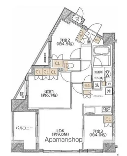 ダイナシティ西横浜【4階】の間取り