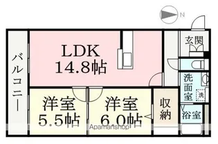 ハートフルカルテット【201号室】の間取り