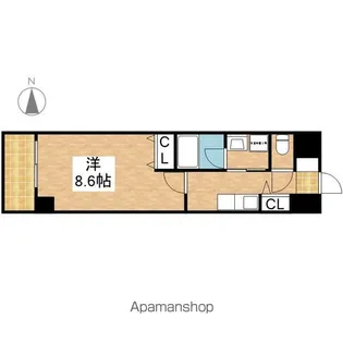 ニューシティアパートメンツ円上町【2階】の間取り