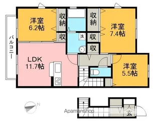 グランマスト塩屋崎 B棟【2階】の間取り