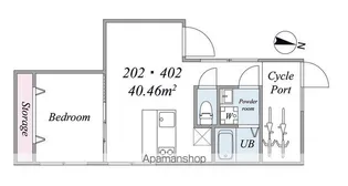 THE TRIAS MISHUKU【4階】の間取り