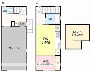 GARAGE KUNIMI BASE【2階】の間取り