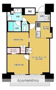 プラウドタワー岡山【16階】の間取り