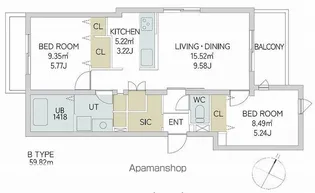 QUADOR CONTIGO平和【2階】の間取り