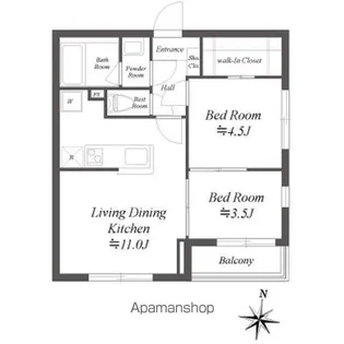 LOTUS阿佐ヶ谷【4階】の間取り
