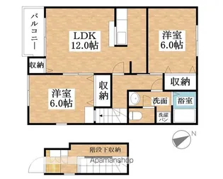 クァイエットメゾン天王【203号室】の間取り