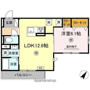 シャローム城原【1階】の間取り