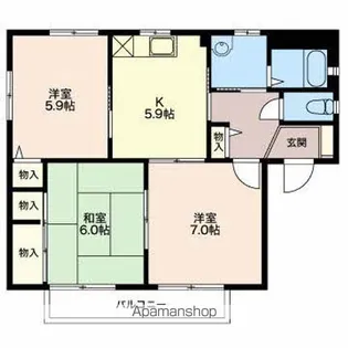 ビレッジアスカ【B201号室】の間取り