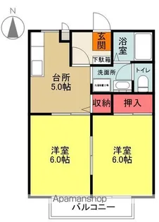 ベルサージュB【B102号室】の間取り
