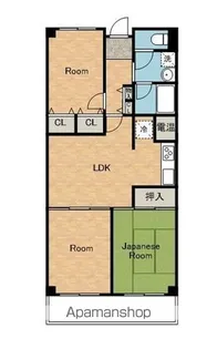 パレス貝塚【703号室】の間取り