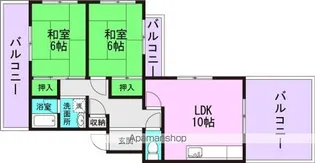福月マンション【402号室】の間取り