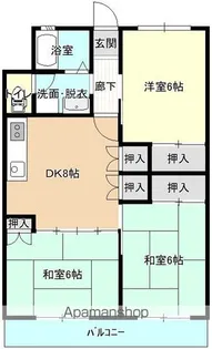 オーシャンビル【402号室】の間取り