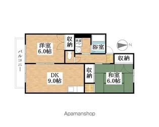 パークサイドハヤシB棟【106号室】の間取り