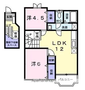 リベルテA【2階】の間取り