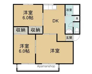 ホワイトベルローズB棟【2階】の間取り