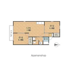 パレスノーヴァ【202号室】の間取り