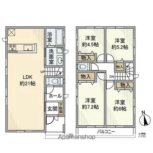 千葉県松戸市下矢切【一戸建】の間取り