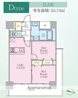 パピルス三ノ輪レジデンス【5階】の間取り