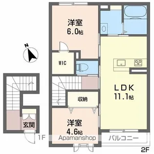 ヴィラ 愛大医学部北【2階】の間取り