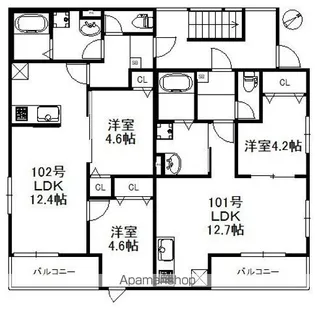 グランヒル香住ヶ丘【1階】の間取り