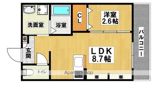 ジーイーオンズ【1E号室】の間取り