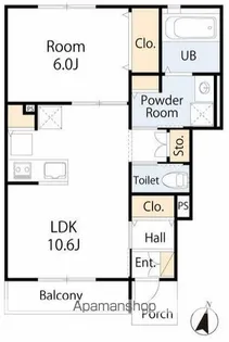 サウスサンド【106号室】の間取り