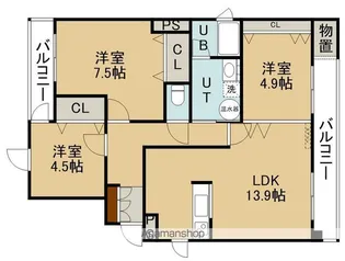 カーサ函館【603号室】の間取り