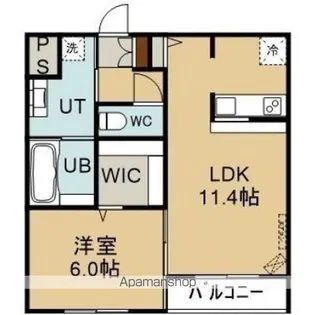 リアライズ函館川原町【406号室】の間取り