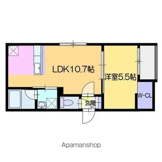 テルヴェ千歳【1階】の間取り
