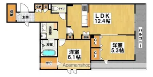 パーク ソレイユ【201号室】の間取り