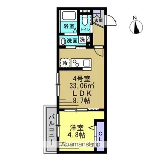パルブニール浜野【3階】の間取り