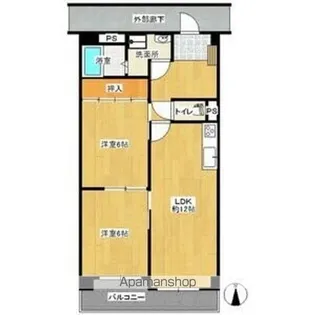 ベルニシキN棟【2階】の間取り
