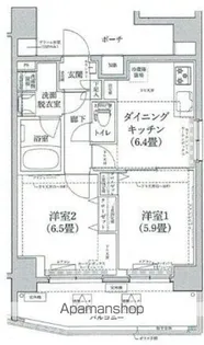 ティモーネ上野の森ノルド【7階】の間取り