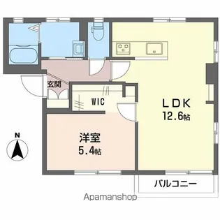 ディアスイーストA・B【B102号室】の間取り
