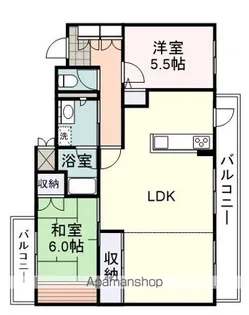 パティオコート【1B号室】の間取り