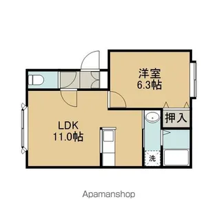 レインボーハウス柏木№32【105号室】の間取り