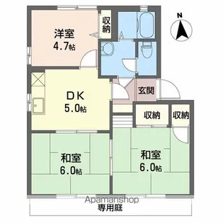 コーポ江田島 A棟【101号室】の間取り