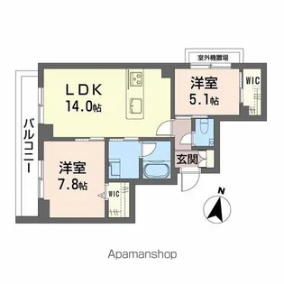 仮)シャーメゾン東大利1丁目【3階】の間取り