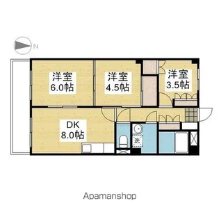 松山南マンション【105号室】の間取り