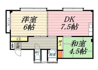 ハイツ富貴【2階】の間取り