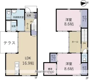 静岡県浜松市中央区頭陀寺町【テラスハウス】の間取り